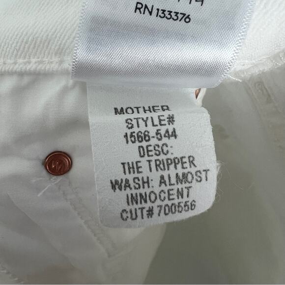 MOTHER Superior | NEW The Tripper in Almost Innocent White Distressed Jeans 25 - Picture 14 of 16